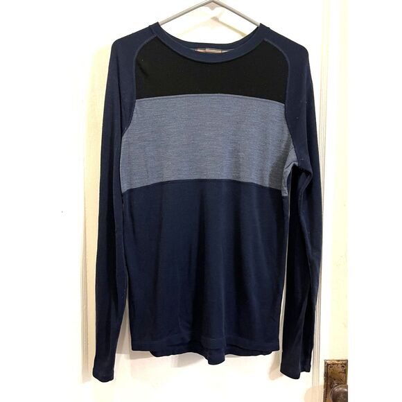 Smartwool Blue Gray Long Sleeve Wool Pullover Sweater Top  Mens Size Medium - Picture 2 of 9